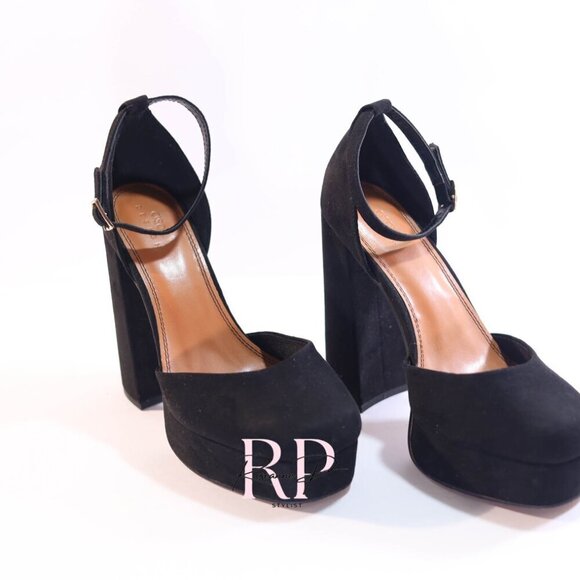 ASOS Women's Black Velvet Platform Heel SZ 7 NWOT - Picture 2 of 6